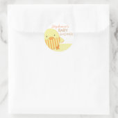 イエローストライプダッキー（アヒルちゃん）ニュートラル赤ちゃんシャワーシール ラウンドシール (バッグ)