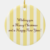 イエローストライプベビーかわいいコアラキッズクリスマス セラミックオーナメント (裏面)