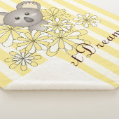 イエローストライプベビーかわいいコアラキッズ シェルパブランケット (3/4)