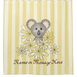 イエローストライプベビーかわいいコアラベキッズ シャワーカーテン