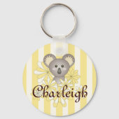 イエローストライプベビーかわいい漫画コアラキッズ キーホルダー (正面)