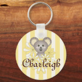 イエローストライプベビーかわいい漫画コアラキッズ キーホルダー (正面)