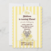 イエローストライプベビーコアラ子供の誕生日招待状 招待状