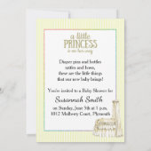 イエローストライプ睡眠赤ちゃんシャワー招待状 招待状 (裏面)