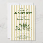 イエローストライプ That's Amore ブライダルシャワー 招待状 (正面)