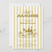 イエローストライプ That's Amore ブライダルシャワー 招待状 (正面)