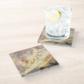 イエローストーンに虹、モラン 1900年 ガラスコースター (アングル)