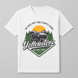 イエローストーンのふわふわ牛に触らないで バイソン Tシャツ