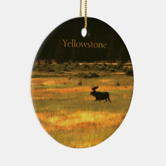 イエローストーンのアメリカヘラジカのクリスマスのオーナメント セラミックオーナメント (右)
