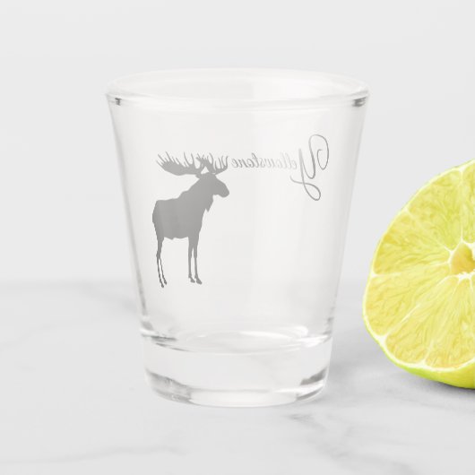 イエローストーンのアメリカヘラジカ ショットグラス (裏面)