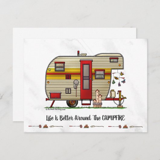 イエローストーンのキャンピングカートレーラーHSH ポストカード (正面/裏面)