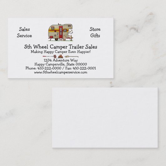 イエローストーンのキャンピングカートレーラーM 名刺 (正面/裏面)