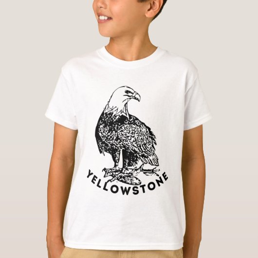 イエローストーンのハクトウワシの公園の鳥のロゴ Tシャツ (正面)
