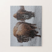 イエローストーンのバイソン ジグソーパズル (縦)