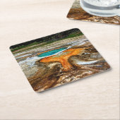 イエローストーンの上昇温暖気流のプール スクエアペーパーコースター (アングル)