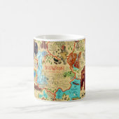 イエローストーンの図解入りの、写真付きの地図マグカップ コーヒーマグカップ (中央)