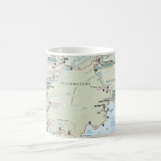イエローストーンの地図のマグ コーヒーマグカップ (中央)
