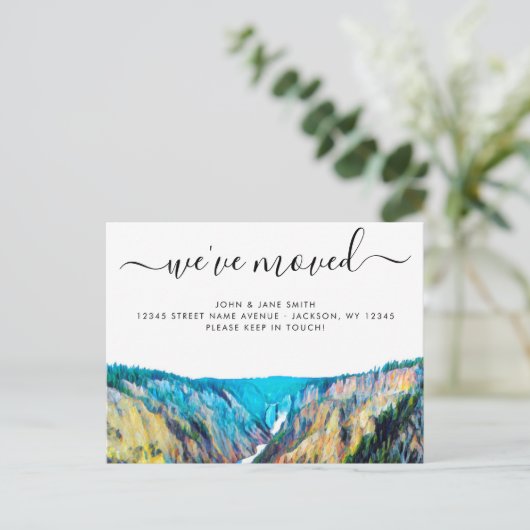 イエローストーンの引越し案内はがき 案内ポストカード (スタンド正面)