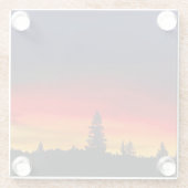 イエローストーンの日没 ガラスコースター (裏面)