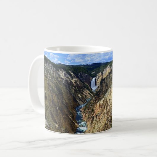 イエローストーンの滝、イエローストーン国立公園を下げて下さい コーヒーマグカップ (正面左)