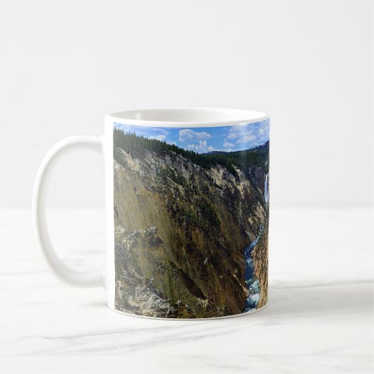 イエローストーンの滝、イエローストーン国立公園を下げて下さい コーヒーマグカップ (左)