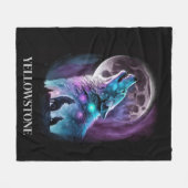 イエローストーンウルフフリースブランケット フリースブランケット (正面(横))