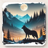 イエローストーンウルフ飲料用コースター コースター (正面)