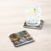 イエローストーンエルク飲料用コースター コースター (右側)