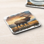 イエローストーンエルク飲料用コースター コースター (左側)