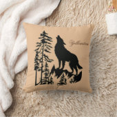 イエローストーンオオカミ枕 クッション (ブランケット)