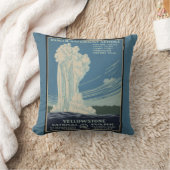 イエローストーンオールド忠実なパークヴィンテージのポスター クッション (ブランケット)