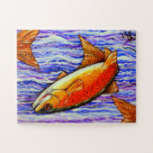 イエローストーンカスロートマス魚魚釣りストリーム ジグソーパズル (横)