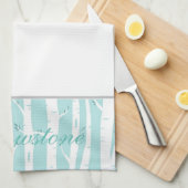 イエローストーンキッチンタオル《植物》アスペンツリーズアクア キッチンタオル (四つ折り)