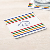 イエローストーンキャビンカスタムクラブCRESTパークストライプ スクエアペーパーコースター (アングル)