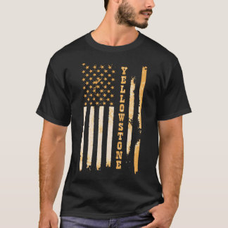 イエローストーンクラシックデザインフィットブラック Tシャツ