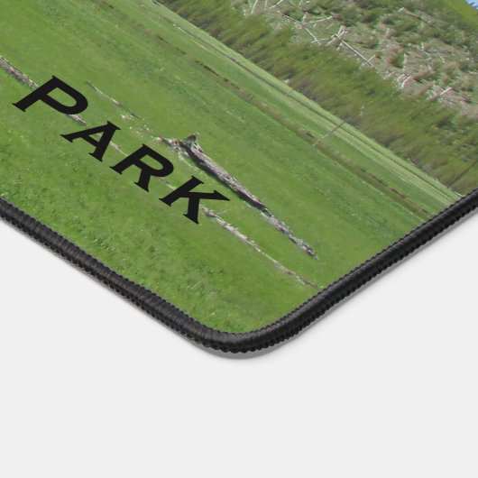 イエローストーングリーンメドウ写真国立公園 デスクマット (コーナー)