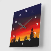 イエローストーンサンセット スクエア壁時計 (傾斜)