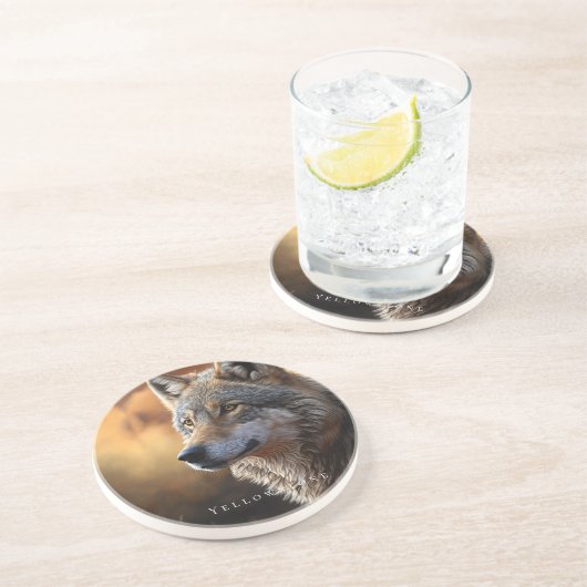 イエローストーンサンドストーンコースターウルフ コースター (側面)