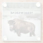 イエローストーンスノーウィー水牛のお土産ガラスコースター ガラスコースター (裏面)