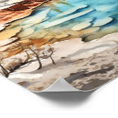 イエローストーンナショナルパークウォーターカラーアートプリント ポスター (角)