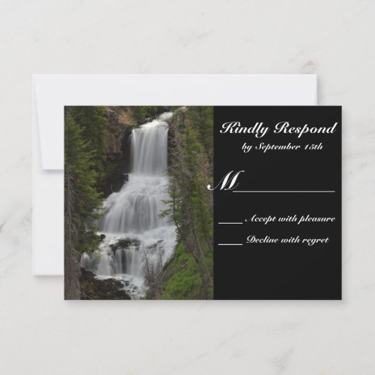 イエローストーンナショナルパークウォーターフォールウェディングRSVP 出欠カード (裏面)