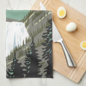 イエローストーンナショナルパークギボン滝ヴィンテージ キッチンタオル (四つ折り)