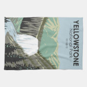 イエローストーンナショナルパークギボン滝ヴィンテージ キッチンタオル (横)