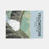 イエローストーンナショナルパークギボン滝ヴィンテージ フリースブランケット (正面(横))