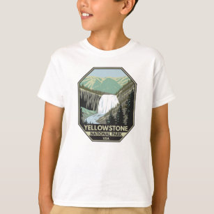 イエローストーンナショナルパークギボン滝ヴィンテージ Tシャツ