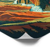 イエローストーンナショナルパークグランドキャニオンレトロアート ポスター (角)