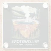 イエローストーンナショナルパークホット春 ガラスコースター (裏面)