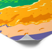 イエローストーンナショナルパークモーニンググローリープールレトロ ポスター (角)