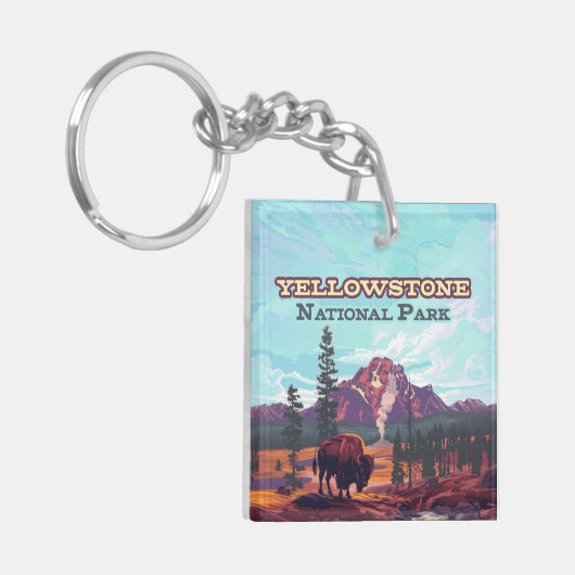 イエローストーンナショナルパークワイオミンビソンガイザー キーホルダー (正面左)
