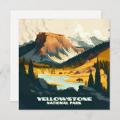 イエローストーンナショナルパークワイオミンマウンテンズレトロ (正面/裏面)